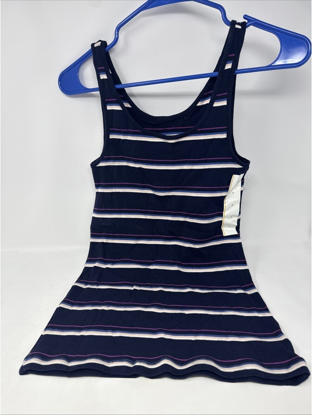 A New Day S Tank Top Blue Striped NWT